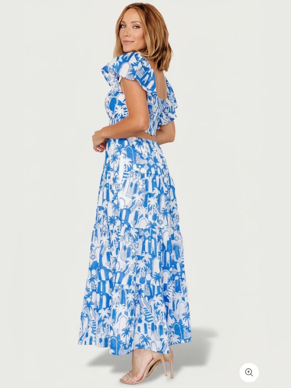 NWT BALTIC BORN Catira smocked lightweight cut out vacation maxi dress 1X - Picture 4 of 9